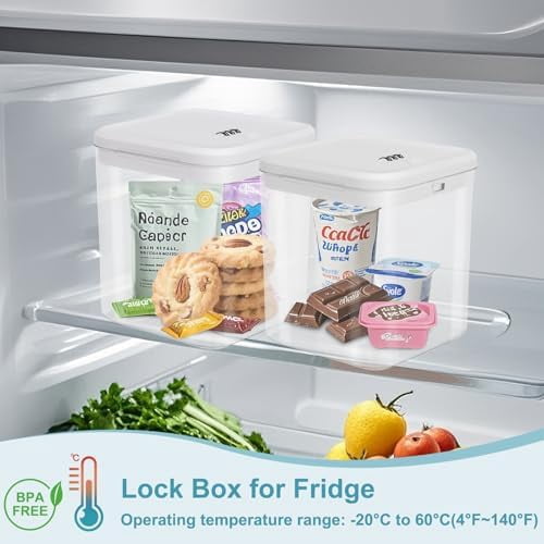 Lock Box for Medicine & Snacks - Childproof Storage Box with Combination Lock, Secure Organizer for Pills, Fridge Food, Phone, Vitamins | Portable Safe for Home, Office, Travel (5.5x5.5x6.3in)