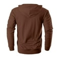thumbnail image 6 of QHRMKOG Mens Sweatshirt Full-Zip Long Sleeve Big and Tall Hooded Fall Light Loose Fit Fleece Drawstring Oversize Sweatshirts Casual with Pocket Jackets Brown 2XL-Large, 6 of 8