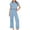 Sky Blue, variant on vigerkar Womens 2 Piece Outfits 2025 Spring Summer Casual Vacation Outfits Short Sleeve Tops with Wide Leg Pant Sets Khaki, XXL