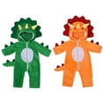 thumbnail image 2 of AlevRam 2 Sets 18 inch Doll Clothes Triceratops Hooded Jumpsuit, Soft Plush Dinosaur Costume with Horns & Tail, One-Piece Outfit for 18 Inch Dolls, 2 of 9