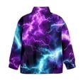 thumbnail image 5 of Uorisanigo Girls Half Zipper Sweatshirts Loose Long Sleeve Pullover Top Size 5-14 Drop Shoulder Blue Purple Lightning Quarter Zipper Cropped Sweatshirt Teen Girl School Athletic Tops, 5 of 7