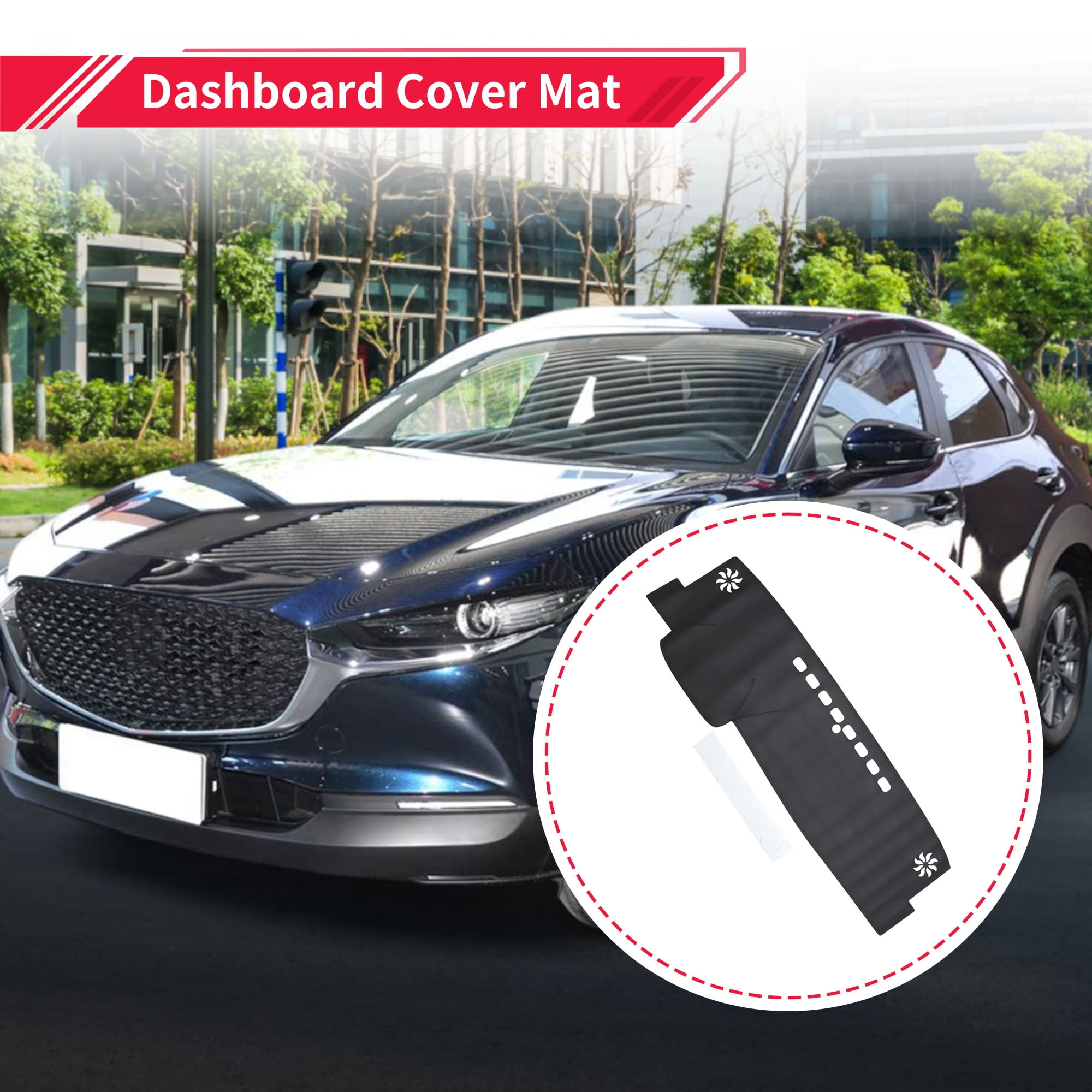 Dashboard Cover Dash Cover Mat Carpet for Toyota Camry 2018-2024 Black Faux Leather 1 Pc Anti-Slip Car Interior