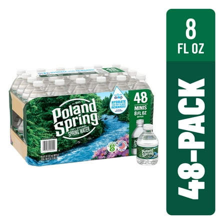 POLAND SPRING Brand 100% Natural Spring Water, 8-ounce mini plastic bottles (Pack of 48)