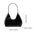 thumbnail image 3 of Women Crescent Bag Casual Patent Leather Tote Bag Girl Shopper Purse (Black), 3 of 8
