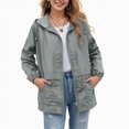thumbnail image 2 of Godom Rain Jacket Women Lightweight Raincoat with Hood for Hiking Travel Windbreaker Outdoor Active, 2 of 6