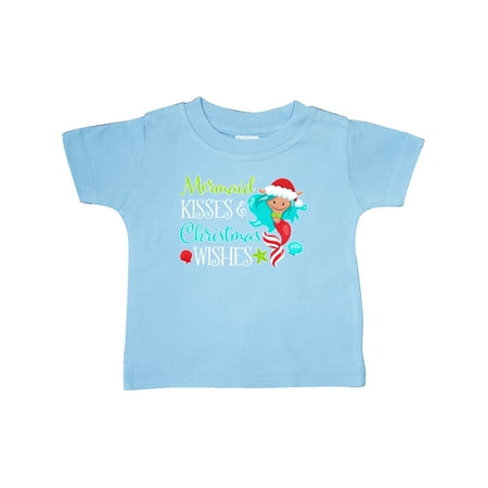 

Inktastic Mermaid Kisses and Christmas Wishes with Seashells Gift Baby Boy or Baby Girl T-Shirt