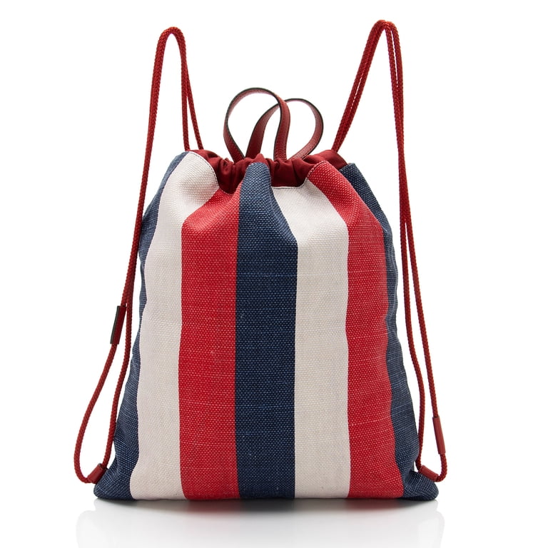 Pre-Owned Gucci Canvas Sylvie Stripe Logo Drawstring  display picture 2