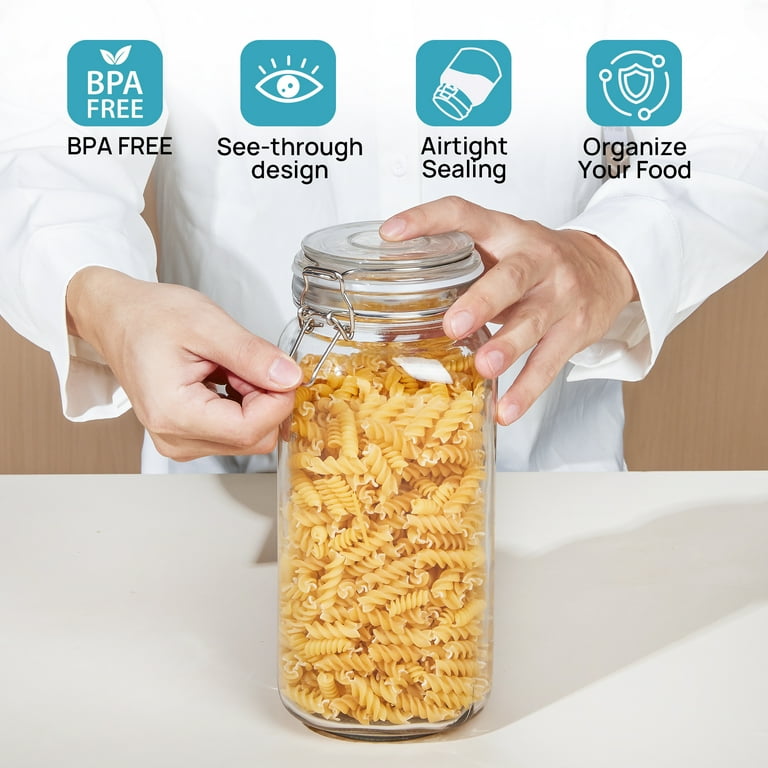 Vtopmart 78oz Airtight Glass Jars, 3 PCS Food Storage