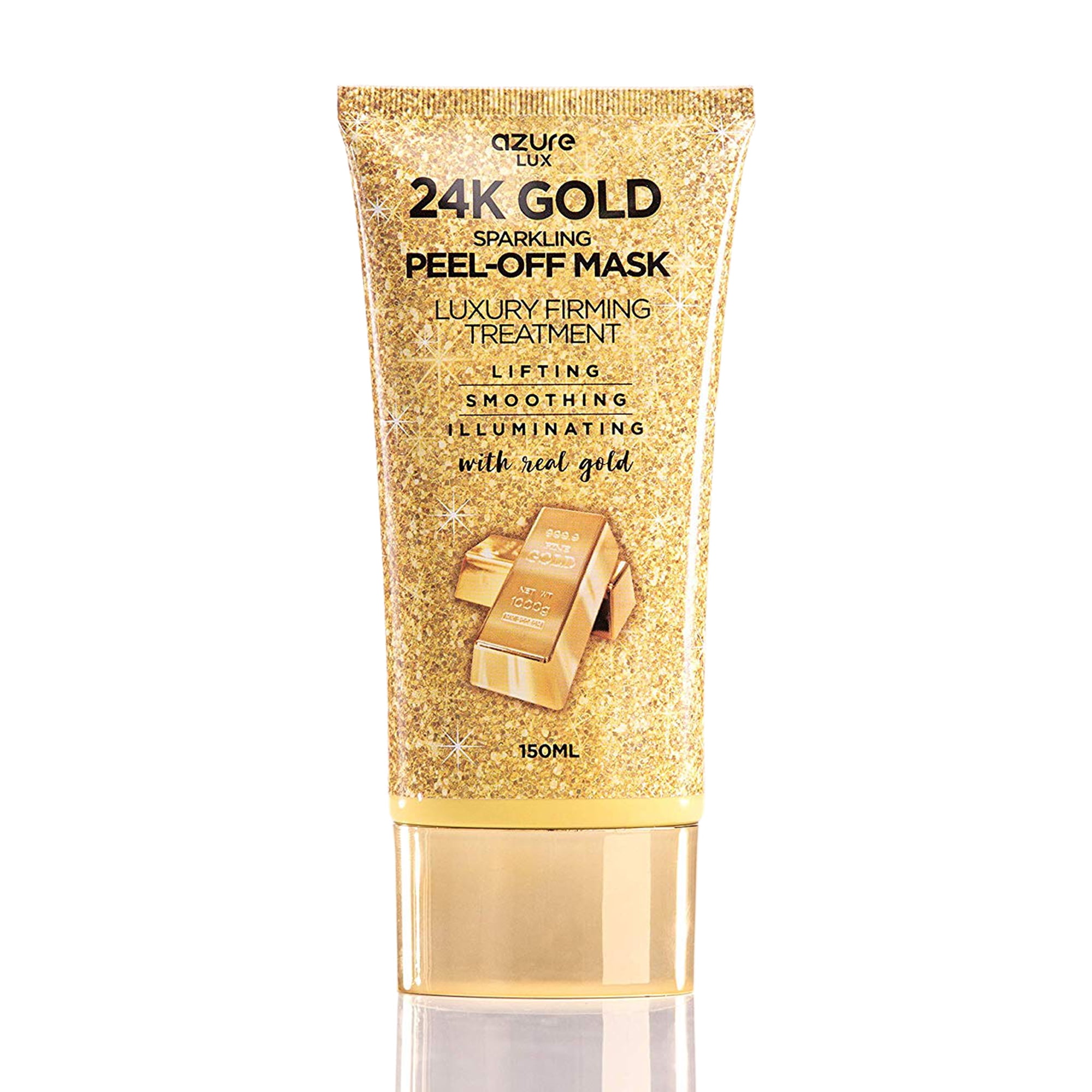 AZURE 24K Gold Peel Face Mask- Anti Aging, Lifting, Illuminating & Revitalizing - Removes Blackheads, Dirt & Oils - With Hyaluronic Acid Collagen - Skin Care Made in Korea -
