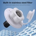 thumbnail image 4 of Plastic & Stainless Steel Filter RV Water Inlet - White G1/2" (19mm Thread) Gravity Fill Port with Check Valve, 75x76mm Size, Includes 2 Towels & 3 Screws - Compact 20x18x10cm Package, 90g, 4 of 6