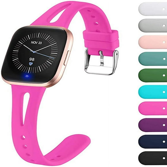 Waterproof watch strap smart watch wrist strap silicone replacement for Fitbit Versa2/versa Lite/versa rose red Small,Rose Red