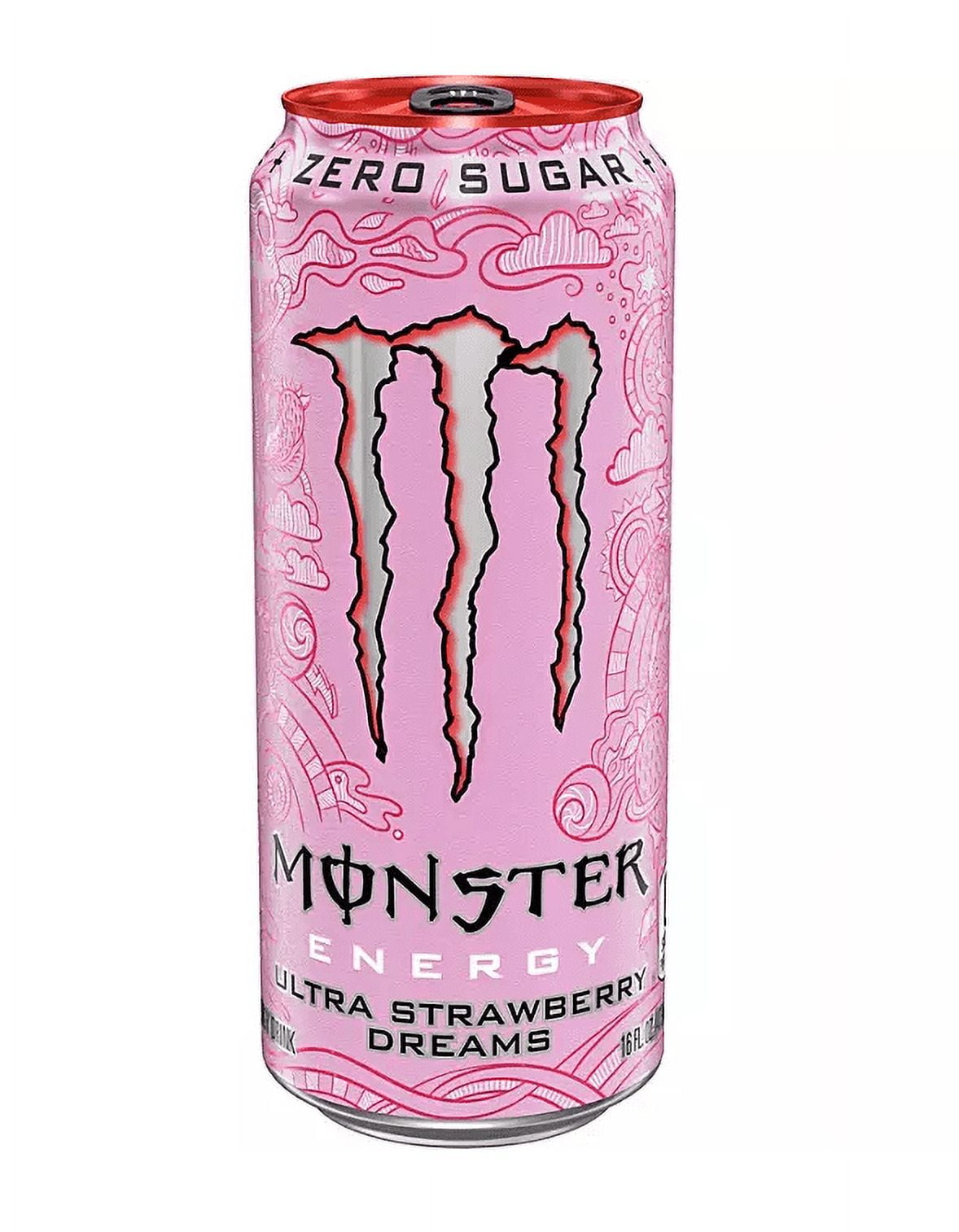 Monster Energy Ultra Strawberry Dreams Zero Sugar, 16 oz cans, 24 loose