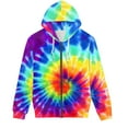thumbnail image 3 of Suhoaziia Adult Fleece Zip Hooded Sweatshirt Drawstring Tie Dye Mens Active Jacket with Pocket Size XL, 3 of 5