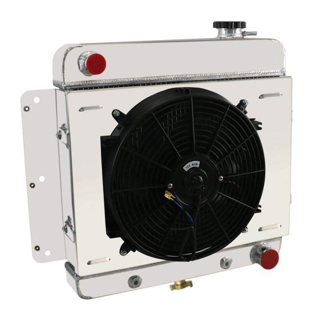 ALLOYWORKS 3 Row Aluminum Radiator Fan Shroud Kit For 1962-1967 Chevy Nova II Inline 6 Cylinder with V8 Conversion