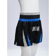 thumbnail image 4 of SiiRoh Kids Boys Muay Thai Boxing Shorts Metallic MMA Kickboxing Fight Shorts Workout Training Bottoms Blue&Silver 16, 4 of 7