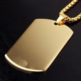 thumbnail image 3 of Shisuyan Military Dog Tag Real Mens Titanium Steel Pendant Chain Necklace (Gold), 3 of 4