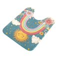 thumbnail image 7 of Yayeee Bath Rug for Bathroom Floor Non Slip Contour Fluffy Soft Absorbent Mat, 20"x24", Blue Rainbow, 7 of 7