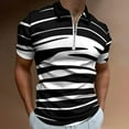 thumbnail image 2 of Animal Print Zebra Men Zipper T-shirt Summer Casual Short Sleeve T-shirt Top, 2 of 7