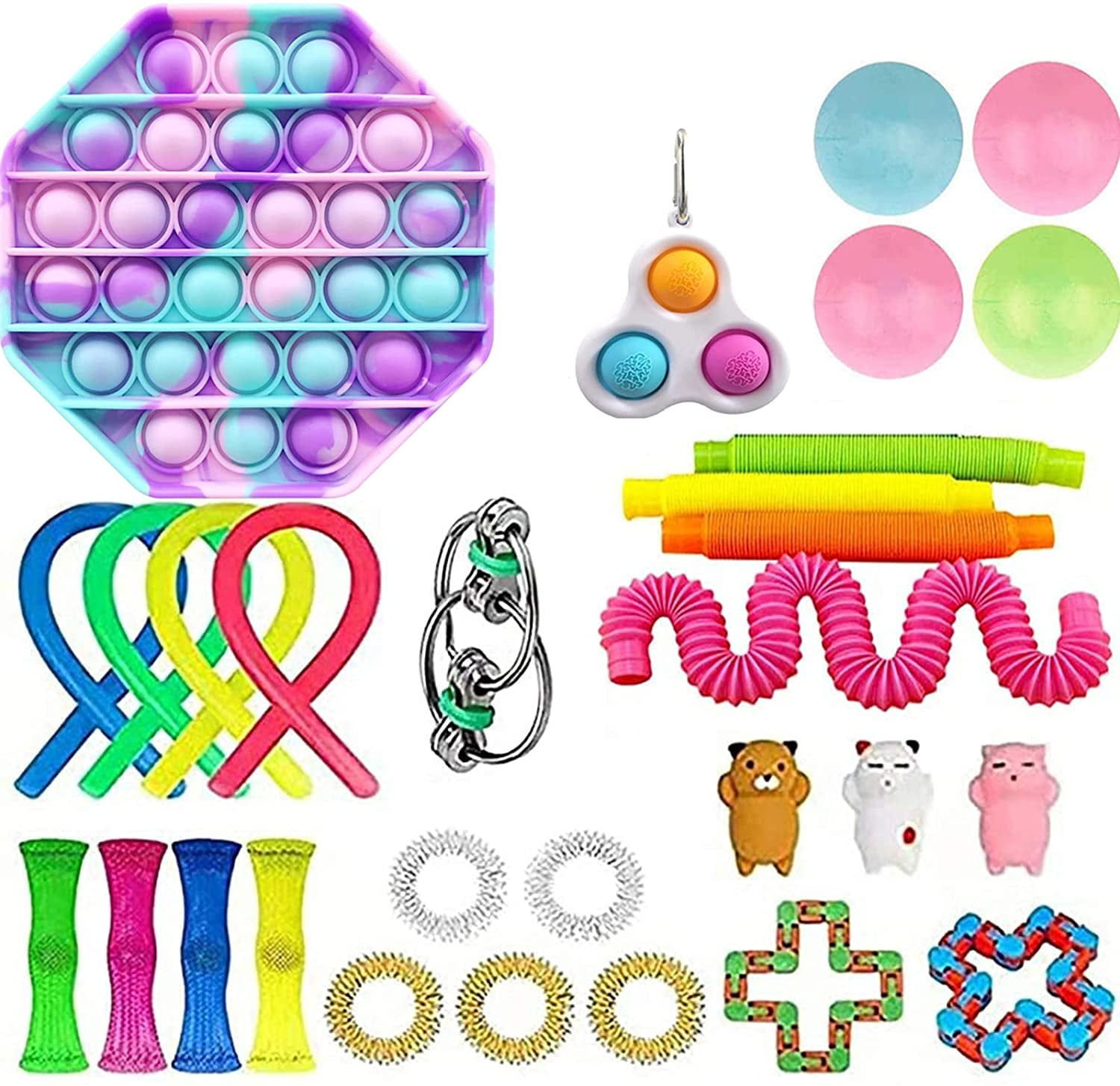 6Pc Simple Dimple Figet Toy Sensory Set Bundle Stress Relief Hand  Kid Adult Toy 