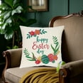 thumbnail image 5 of hengsof Easter Pillow Covers 17.72inches Bunny Easter Eggs Throw Pillow Covers Spring Floral Rabbit Decorative Outdoor Pillowcases Cotton Linen Cushion Covers for Couch Sofa Bedroom, 5 of 6