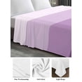 thumbnail image 6 of Purple Ombre California King Size Flat Sheet, Wrinkleproof & Fadeproof Cooling Flat Bed Sheet Only, Modern Abstract Art Farmhouse Striped Breathable Soft Bedding Top Sheets 108 x 98 Inches, 6 of 8