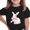 thumbnail image 1 of Camiseta de Manga Corta Crop Top para Niños de Pascua de Manga Corta Impresa con Suave 95% Poliéster 5% Spandex, Cuello Redondo Casual Versátil Top para Niños Diario, 1 of 5