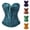 Dark Purple, variant on Corset Tops for Women, Teal Ruffle Hem Overbust Bustier Shapewear with Front Button Closure, Elegant Waist Cincher Bodysuit for Halloween Party and Night Out Events, Stylish Corset