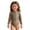 Khaki, variant on HAJWOH Girls One Piece Swimsuit for Kids Summer Leopard Print Rash Guard Bathing Suit Toddler Girl Long Sleeve Half Zip Up Swimwear