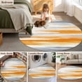 thumbnail image 6 of Burnt Orange Grey Ombre Round Rugs 3ft, Abstract Art Oil Painting Modern Non Slip Washable Rug Runner, Low Pile Indoor Floor Carpet Mat Bathroom Rugs for Living Room, Bedroom, Kids Room, 6 of 9