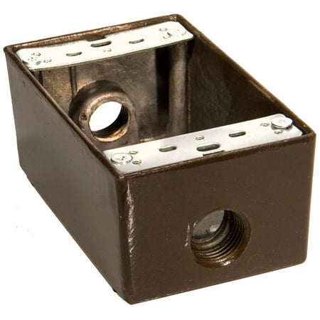 - Weatherproof Boxes - One Gang 18 Cubic Inch - 3 Outlet Holes 1/2in. Bronze