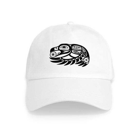 CafePress - Raven Native American Design Cap - Adjustable 100% Brushed Unisex Casual Cotton Baseball Cap, Beige, 1