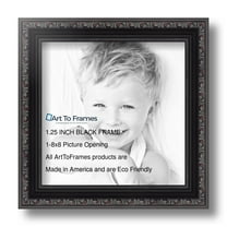 ArtToFrames 8" x 8" Black Picture Frame, 8x8 inch Black Wood Poster Frame (WOM-4625)