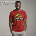thumbnail image 2 of Men's Jurassic Park Logo Outlined  Graphic Tee Red 3X Large, 2 of 10