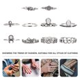 thumbnail image 2 of Miangastore 10pcs Vintage Finger Rings Unique Alloy Rings Baroque Styled Finger Jewelries, 2 of 9