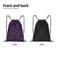 thumbnail image 6 of Horeoi Purple Butterfly Print Drawstring Bags for Gym Sports Yoga Travel Lightweight Foldable Sackpack for Men Women Teens, 6 of 7