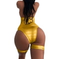 thumbnail image 3 of NECHOLOGY Ropa Interior Mujer Adulto Bodysuit Mujer Sexy Body de lencería sexy para mujer, de piel de PVC, de una sola pieza Dorado XX-Grande, 3 of 7