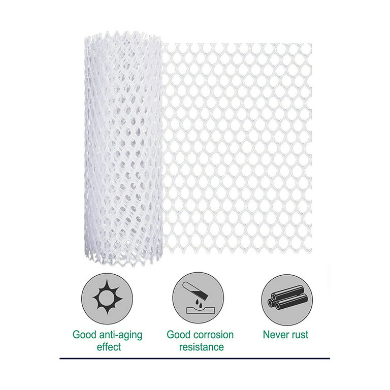 MAPORCH White Plastic Wire Mesh Fence 15.7IN x 10FT Roll - Ideal