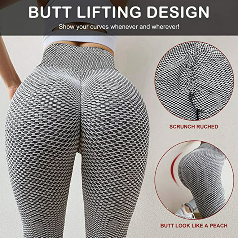 Butt Lift Yoga Pants, Ruched Butt Leggings Butt Lift Textured Booty Lifting  Anti-Cellulite Leggings 