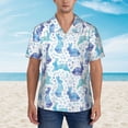 thumbnail image 2 of Gukieu Rabbit2 Print Men's Short-sleeved Shirts, Button-down Lapel Hawaiian Shirts, T-shirts, Beach Vacation Summer Casual Wear,Small, 2 of 7