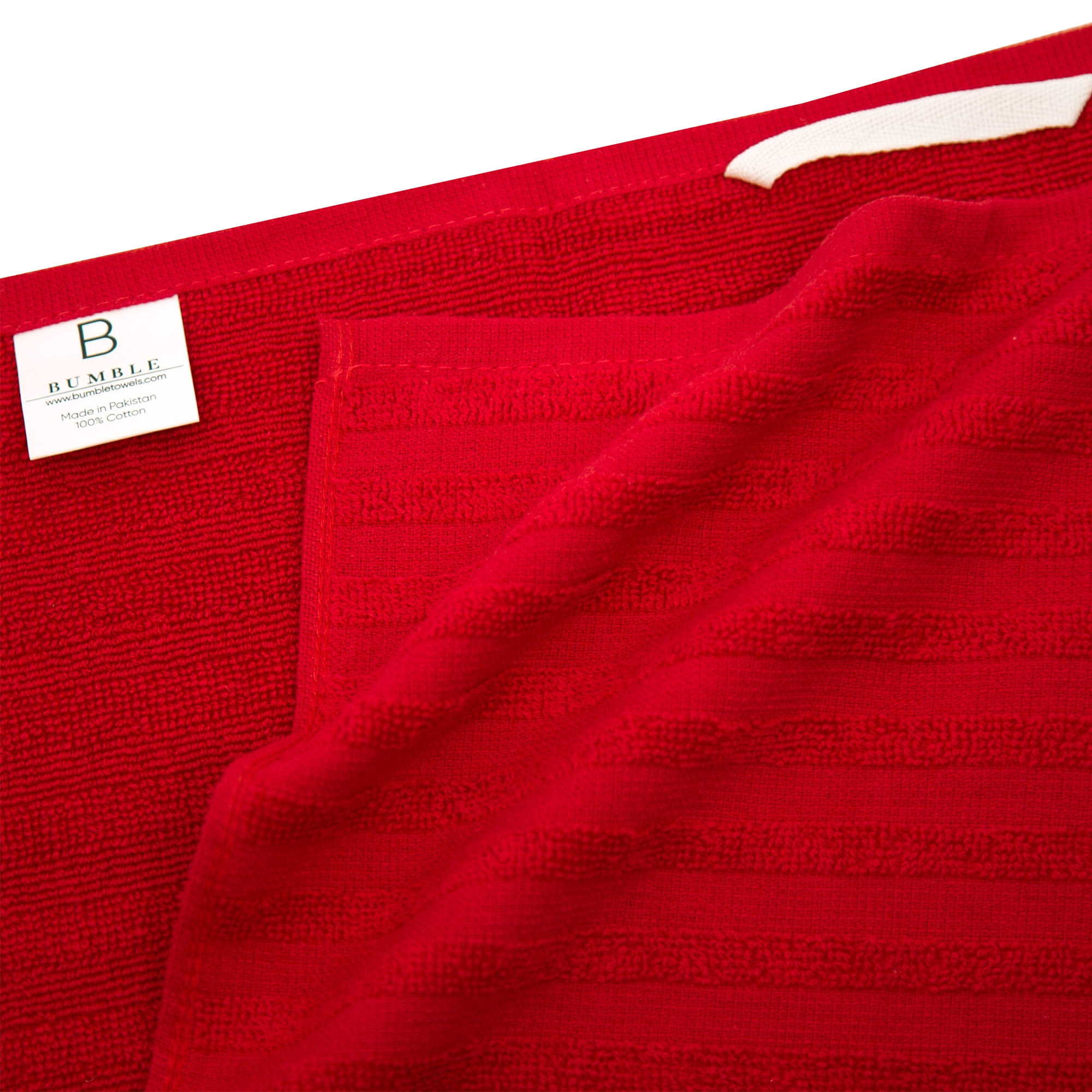 Premium Kitchen Towels (20”x 28”, 6 Pack) – Large Cotton Kitchen Hand Towels – Striped Flat & Terry Towel – Highly Absorbent Tea Towels Set with Hanging Loop – Red
