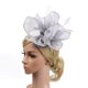 thumbnail image 4 of Elegante mujer niñas flor Net Fascinator sombrero banda para el cabello cóctel Gris Hugo Diadema Mujer, 4 of 8