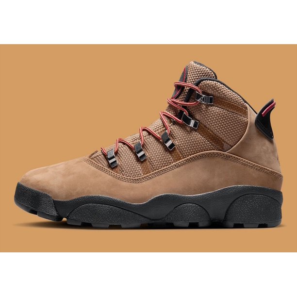 N I-K-E A i r-Jor-dan Winterized 6 Rings Rocky Tan Black Varsity Red FV3826-202 sz 9
