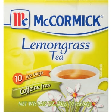 McCormick Caffeine Free Lemongrass Tea Bags, 10 Count Box, 0.35 oz