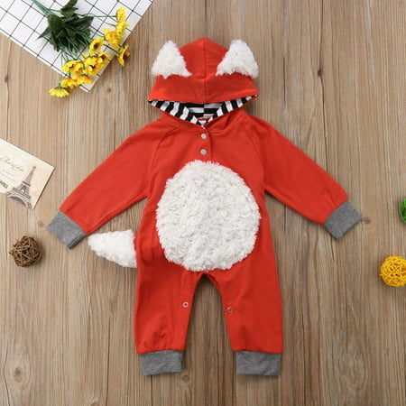 Fox Baby Kid Boy Girl Newborn Romper Jumpsuit Bodysuit Cotton Clothes Outfit Set