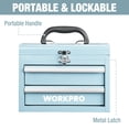 thumbnail image 3 of Caja de herramientas portátil WORKPRO con 2 cajones de metal con rodamiento de bolas, 3 of 8