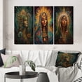 thumbnail image 1 of Designart "Holy Mary Radiating Aura IV" Christianism Wall Art Set Of 3 - Traditional Green Gallery Set For Office Decor, 1 of 6