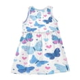 thumbnail image 3 of Girls' Summer Sleeveless Dress Soft Cotton A-Line Dress Cute Butterflies and Hearts Pattern 2T, 3 of 7