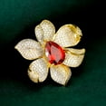 thumbnail image 1 of Broches en Strass pour Femmes Mode Or Rouge Bijoux de Mariage Cadeau Fantaisie, 1 of 5