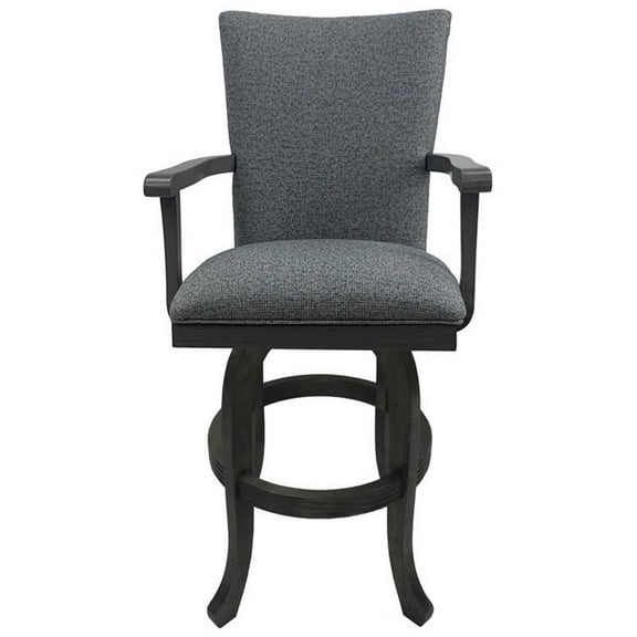 Tobias Designs 26" Melina Base Swivel Wood Counter Stool in Aqua Marine Blue