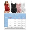 thumbnail image 2 of Spencer 2Pcs Women's Sexy Lingerie Sleepwear Set V Neck Silk Satin Pajamas Cami Shorts Set Nightwear (S, White), 2 of 6